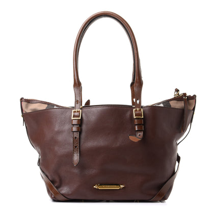 Burberry Calfskin House Check Small Salisbury Tote Brown 1 of 11
