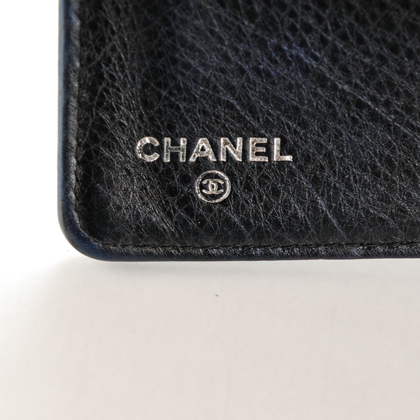 Lambskin Quilted Boy Yen Wallet Navy Blue Pearl