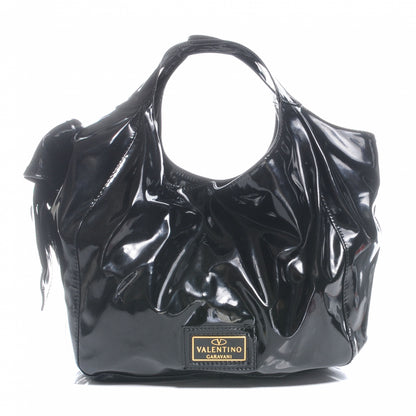 Valentino Garavani Patent Lacca Small Nuage Bow Hobo Black 1 of 7