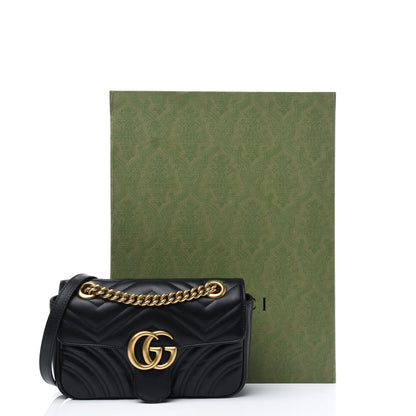 Gucci Calfskin Matelasse Mini GG Marmont Shoulder Bag Black 21 of 21