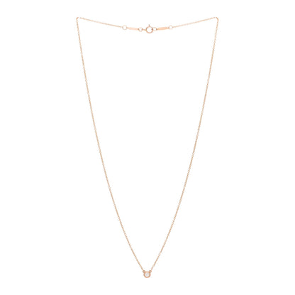 Tiffany 18K Rose Gold Diamond .05ct Elsa Peretti Diamonds by the Yard Pendant Necklace 3 of 4