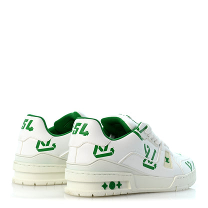 Louis Vuitton Mens LV Trainer Upcycling Sneakers 8.5 White Green 5 of 10