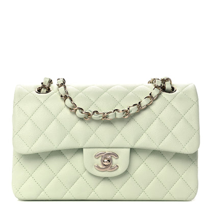 Chanel Caviar Quilted Small Double Flap Light Green 1 of 11