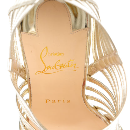 Christian Louboutin Specchio City Jolly 100 Cage Sandals 37.5 Light Gold 7 of 8