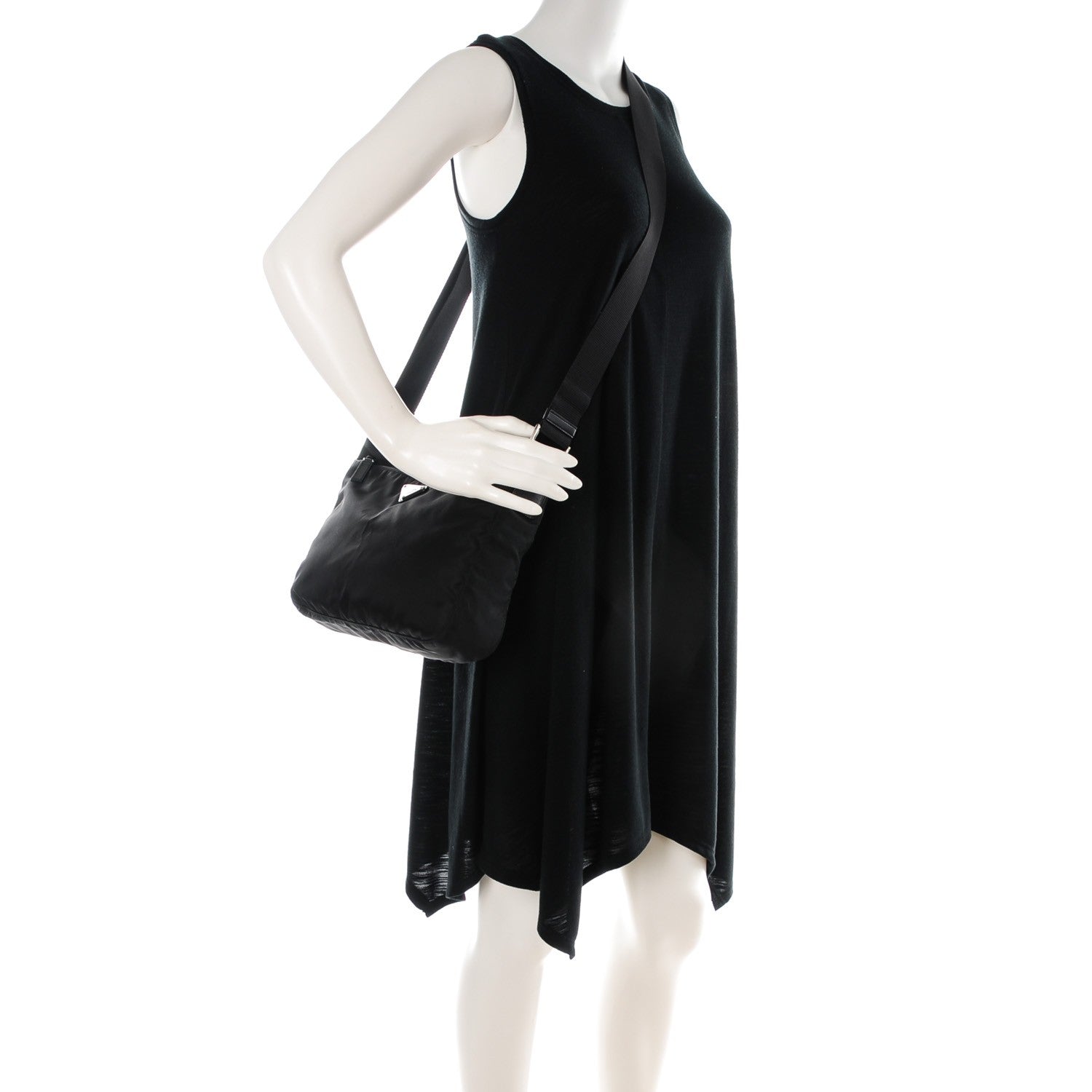 Prada Nylon Vela Flat Messenger Bag Black 2 of 7