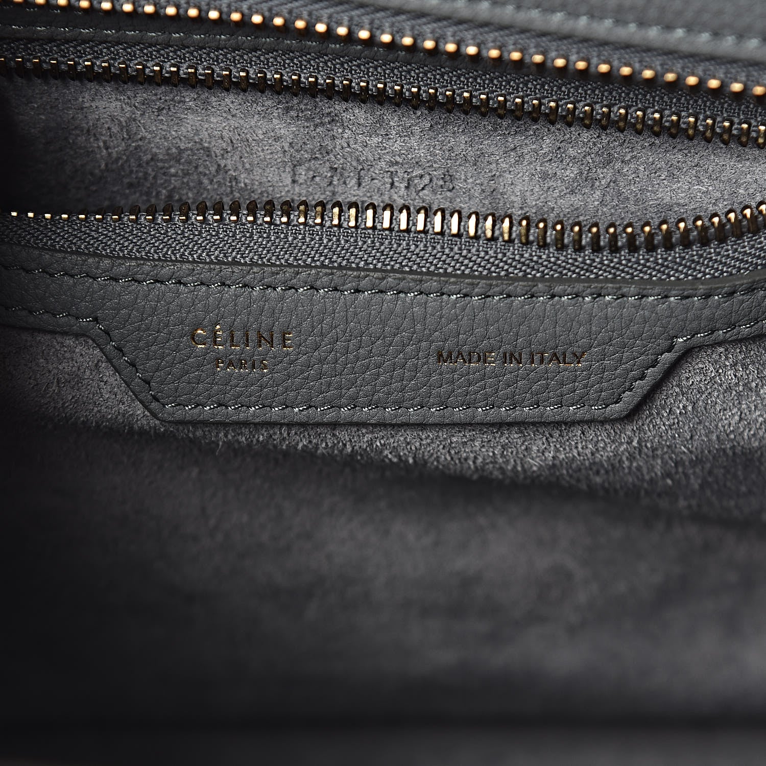 Celine Baby Drummed Calfskin Micro Luggage Kohl 6 of 10