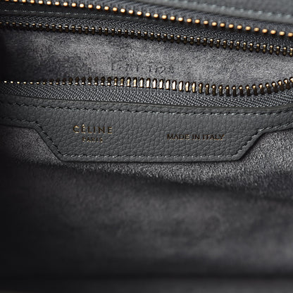 Celine Baby Drummed Calfskin Micro Luggage Kohl 6 of 10