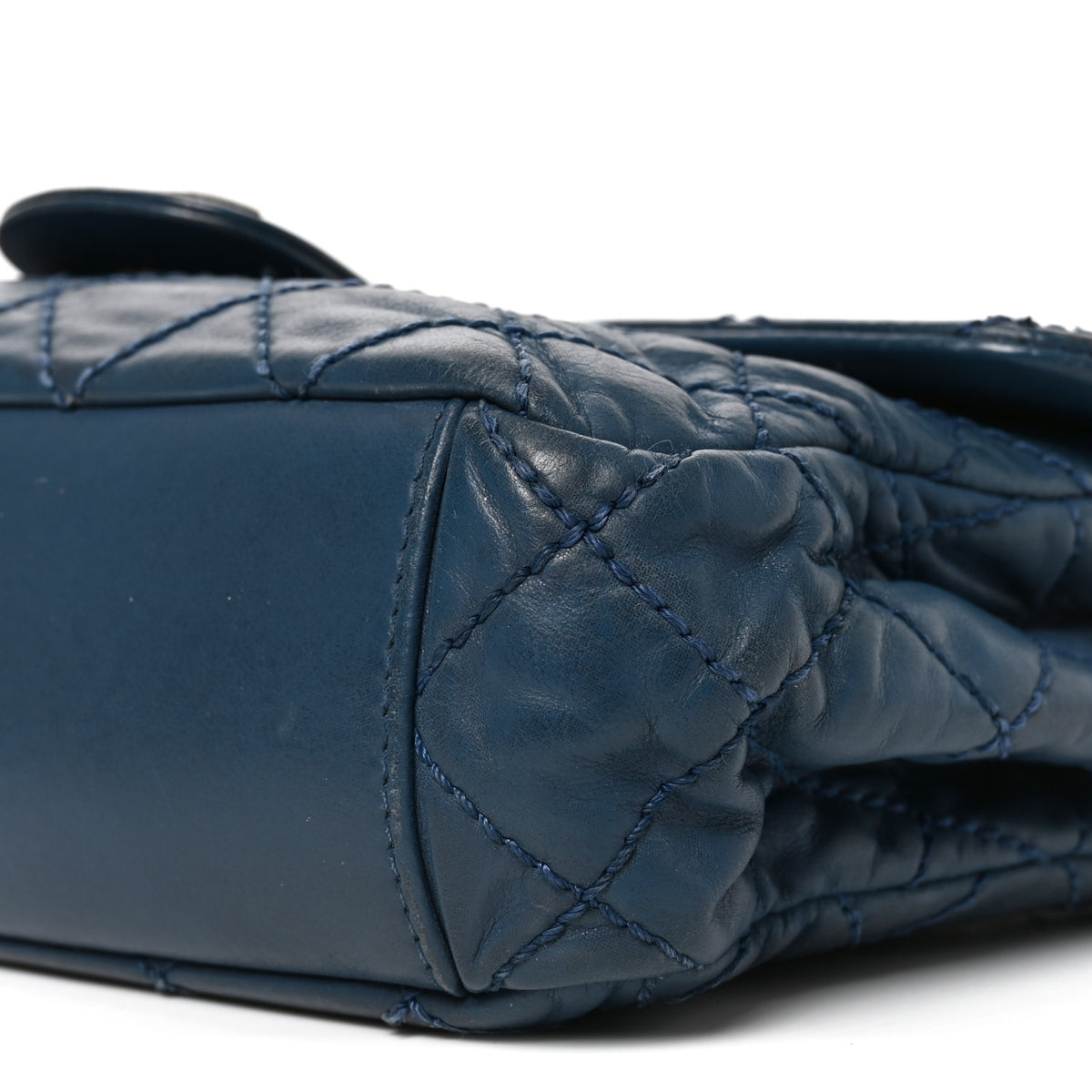 Iridescent Calfskin Medium Coco Daily Flap Blue