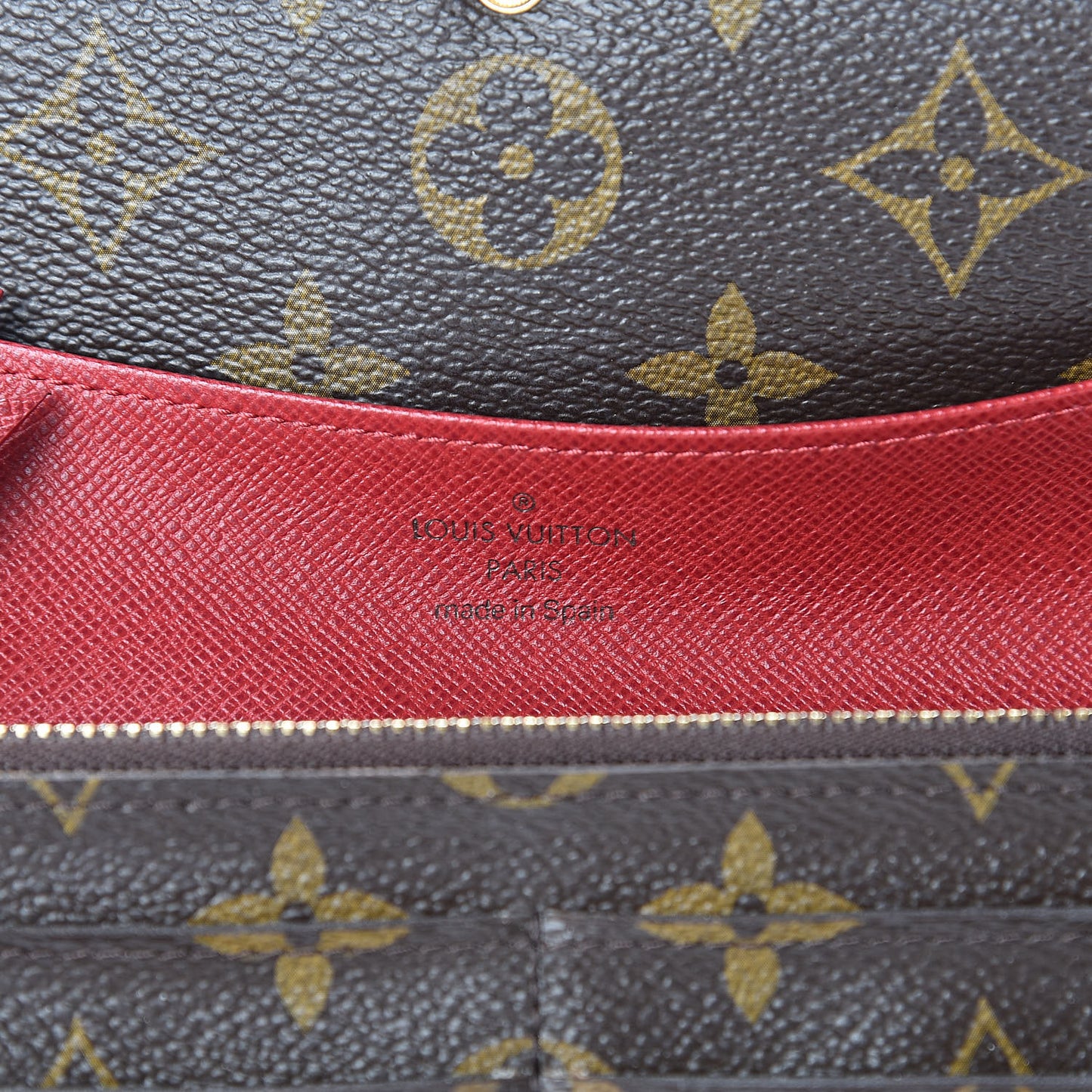 Monogram Emilie Wallet Red