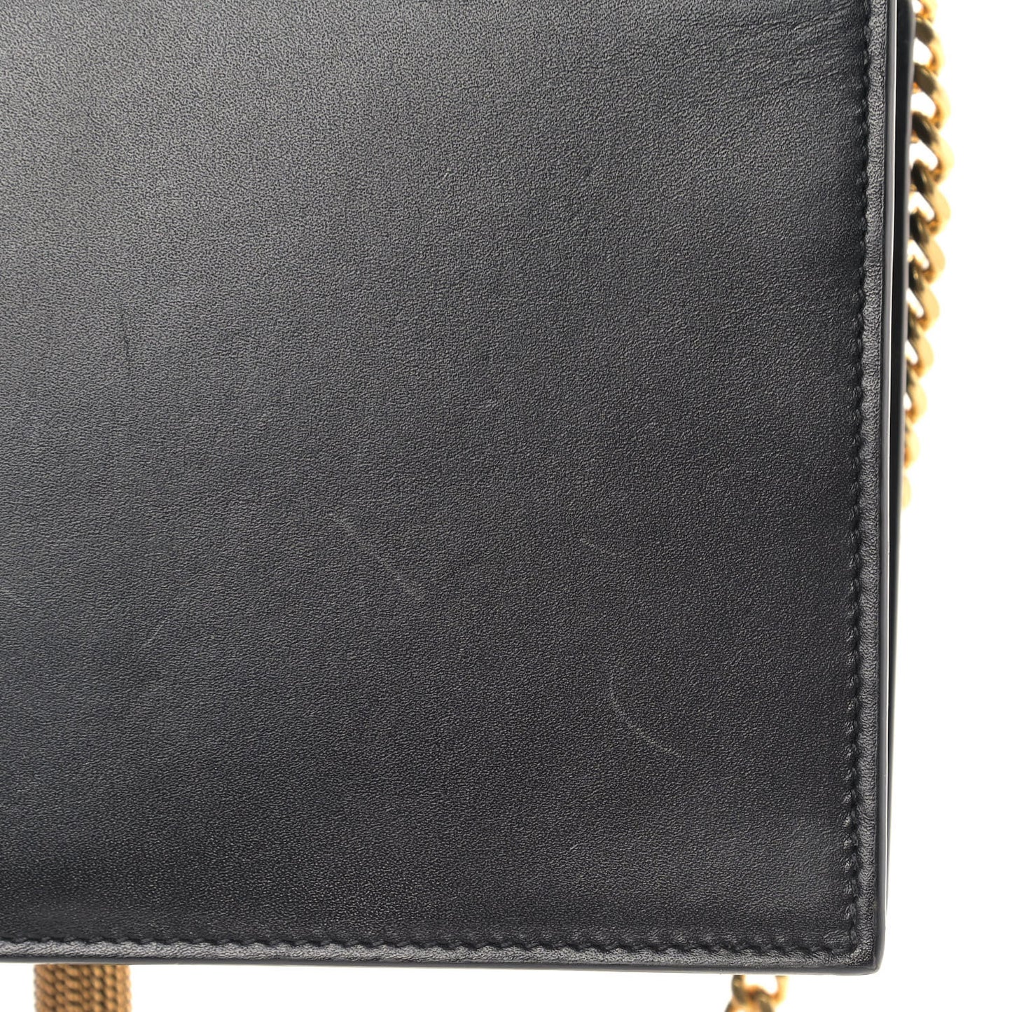 Smooth Calfskin Classic Monogram Kate Tassel Chain Wallet Black