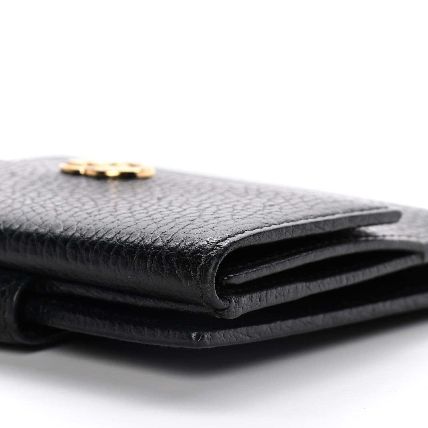 Gucci Dollar Calfskin Double G French Flap Wallet Black 12 of 14