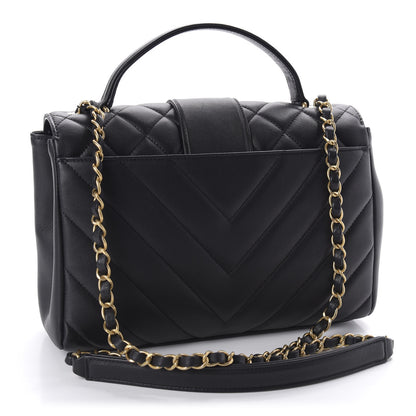 Chanel Calfskin Quilted Chevron In The City Bag Black 4 of 12