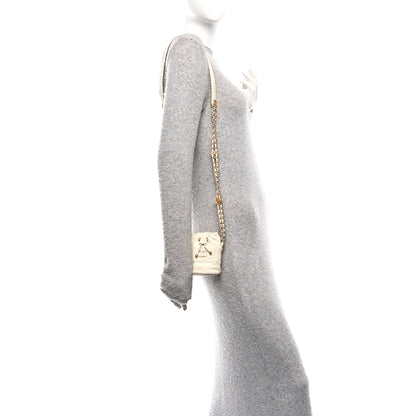 Chanel Caviar Quilted Twist Your Buttons Mini Bucket Bag White 2 of 10