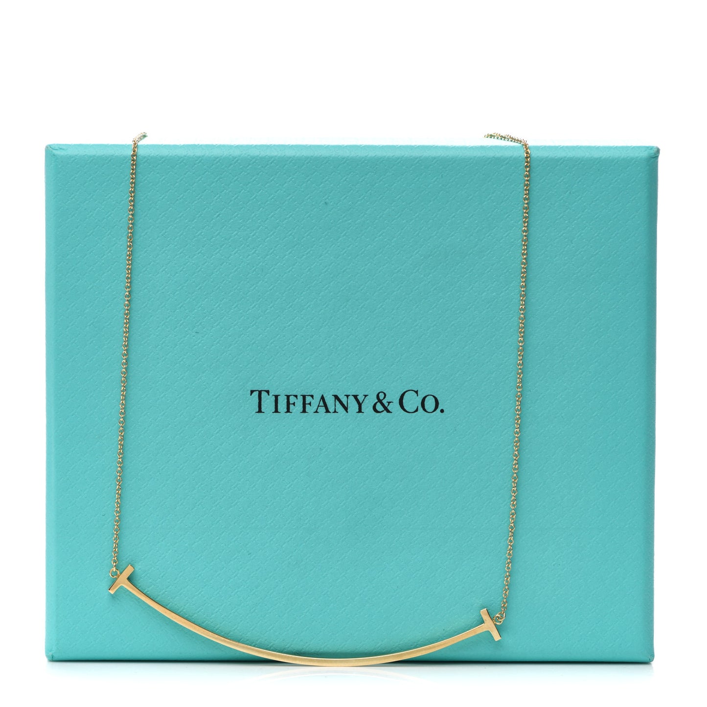 18K Yellow Gold Large T Smile Pendant Necklace