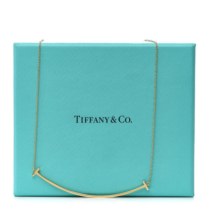 Tiffany 18K Yellow Gold Large T Smile Pendant Necklace 6 of 6