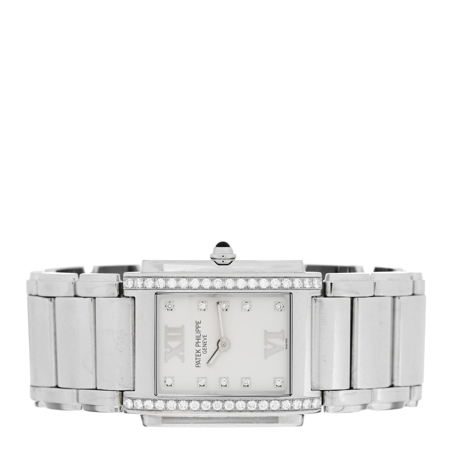 Stainless Steel Diamond 25mm Twenty-4 Quartz Watch White 4910/10A-011