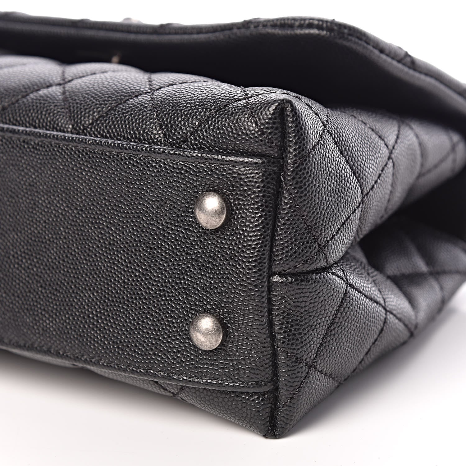 Chanel Caviar Lizard Quilted Mini Coco Handle Flap Black 6 of 9