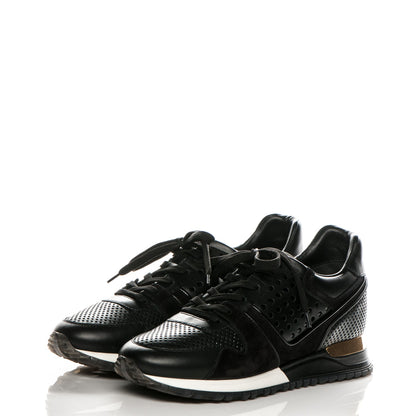 Louis Vuitton Nubuck Calfskin Perforated Run Away Sneakers 38 Black 3 of 6