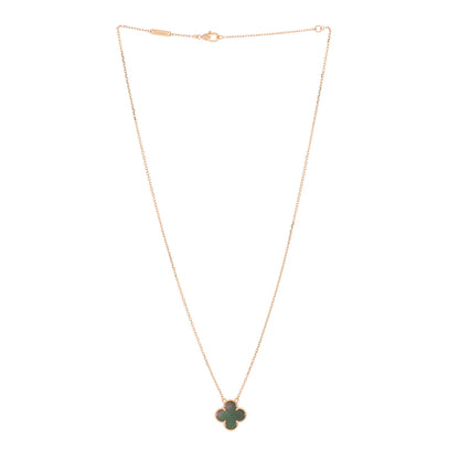 Van Cleef & Arpels 18K Rose Gold Gray Mother of Pearl Vintage Alhambra Pendant Necklace 1 of 6
