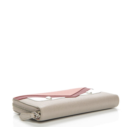Fendi Vitello Elite Crystal Eye Monster Zip Around Wallet Grigio Polvere Ribes Multicolor 4 of 8