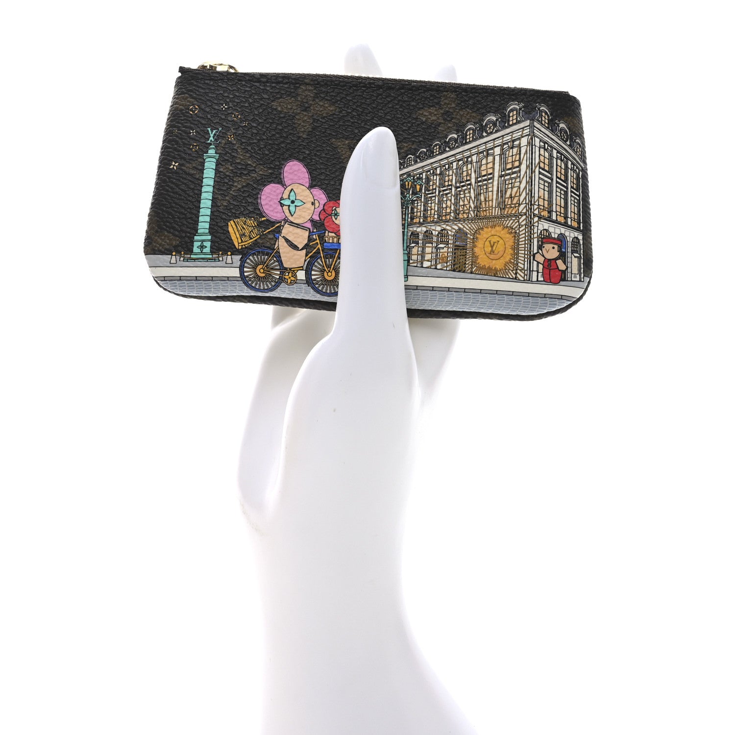 Louis Vuitton Monogram 2022 Christmas Animation Paris Key Pouch Pink 2 of 7