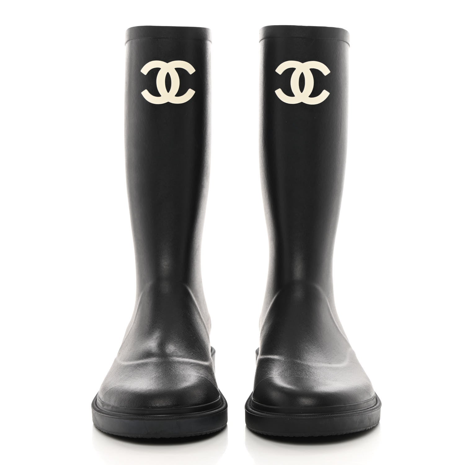 Chanel Caoutchouk CC High Boots 41 Black 2 of 12
