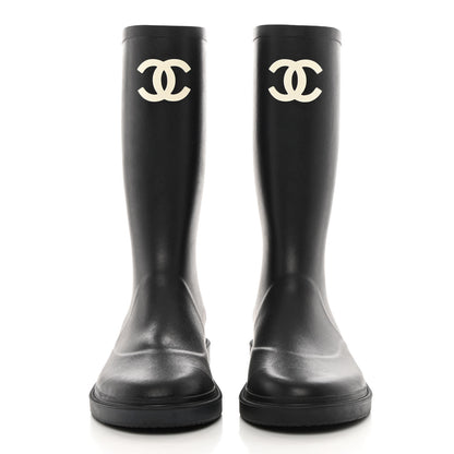 Chanel Caoutchouk CC High Boots 41 Black 2 of 12