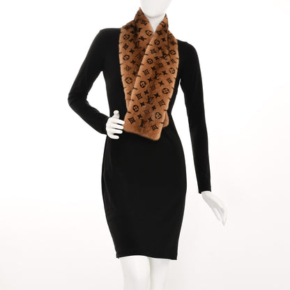 Louis Vuitton Monogram Mink Fur Scarf Stole Wrap 2 of 4