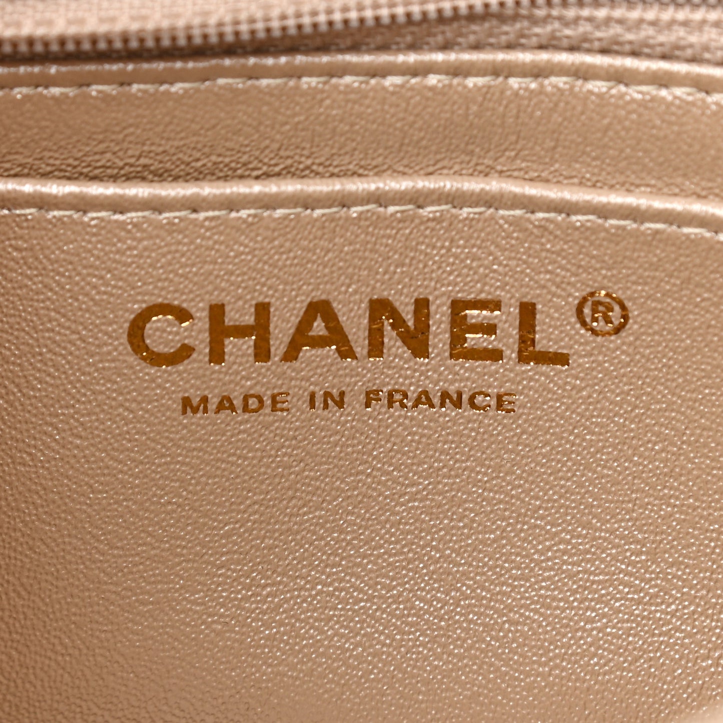 Metallic Goatskin Quilted Mini Rectangular Flap Gold