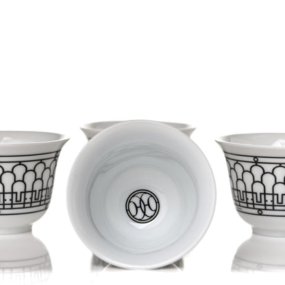 Hermes Porcelain H Deco Small Cups Set of 6 Black 2 of 7