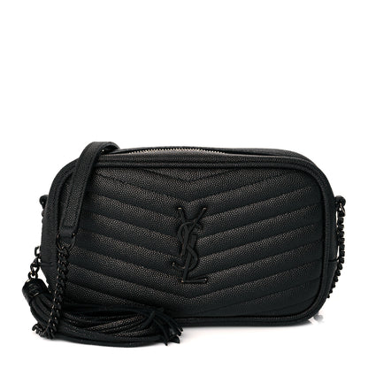 Saint Laurent Grain De Poudre Matelasse Monogram Mini Lou Camera Bag Black 1 of 10
