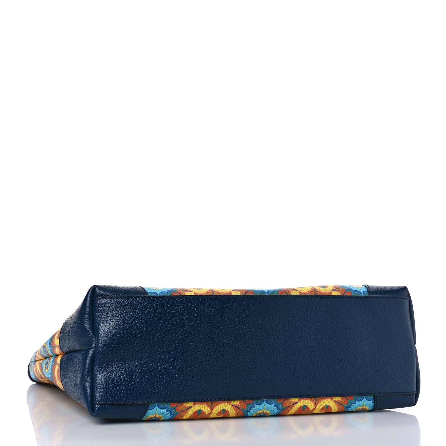 Gucci GG Supreme Kaleidoscope Calfskin Script Logo Gucci 100 Tote Bag Blue Orange Multicolor Blue Agata 4 of 8