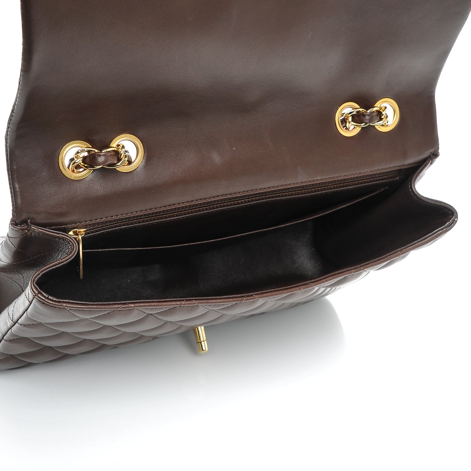 Chanel Lambskin Quilted Jumbo Single Flap Dark Brown 5 of 8