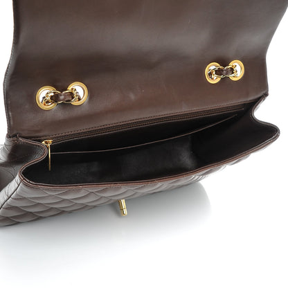 Chanel Lambskin Quilted Jumbo Single Flap Dark Brown 5 of 8