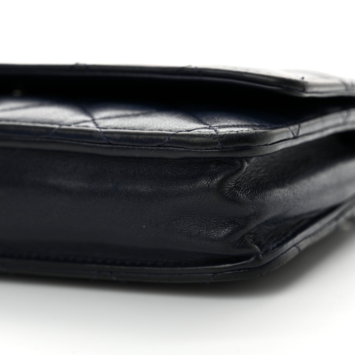 Chanel Lambskin Quilted Wallet On Chain WOC Navy Blue 11 of 13