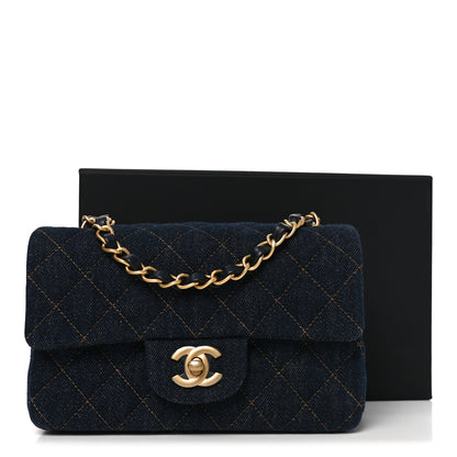 Chanel Denim Quilted Mini Rectangular Flap Dark Blue 11 of 11