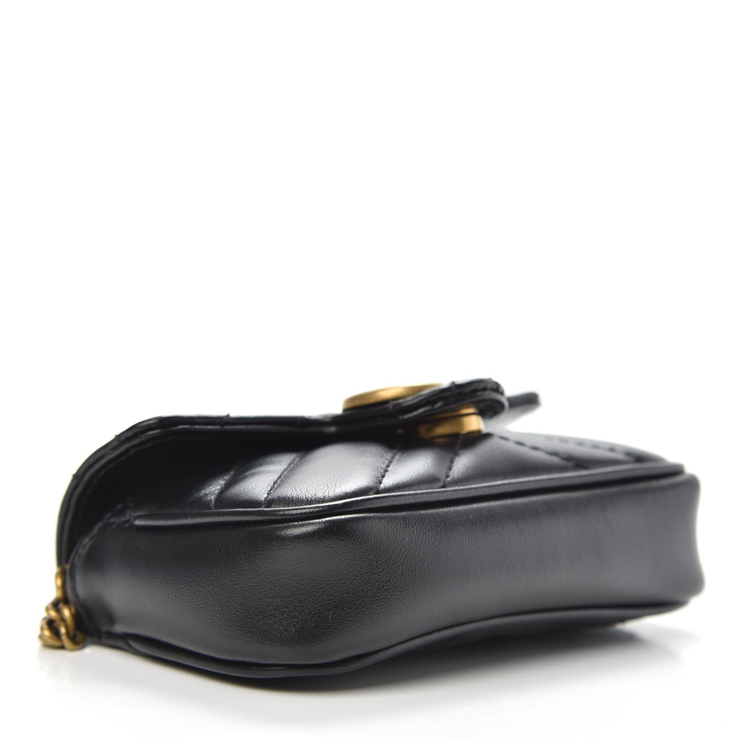 Gucci Calfskin Matelasse GG Marmont 2.0 Coin Purse On A Chain Black 4 of 7