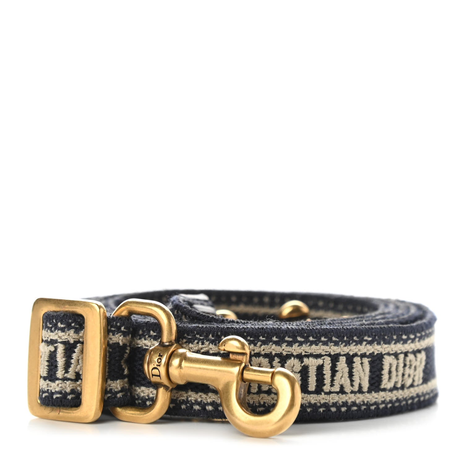 Christian Dior Canvas Embroidered Shoulder Strap Blue White 1 of 5