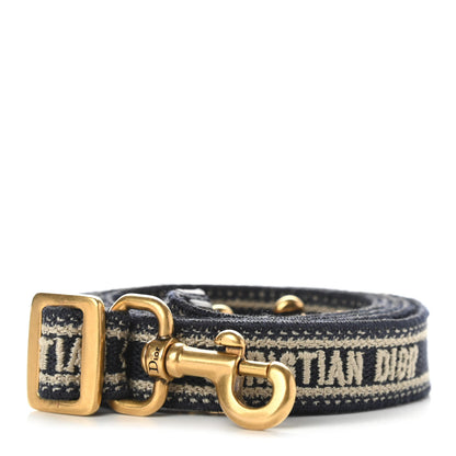 Christian Dior Canvas Embroidered Shoulder Strap Blue White 1 of 5