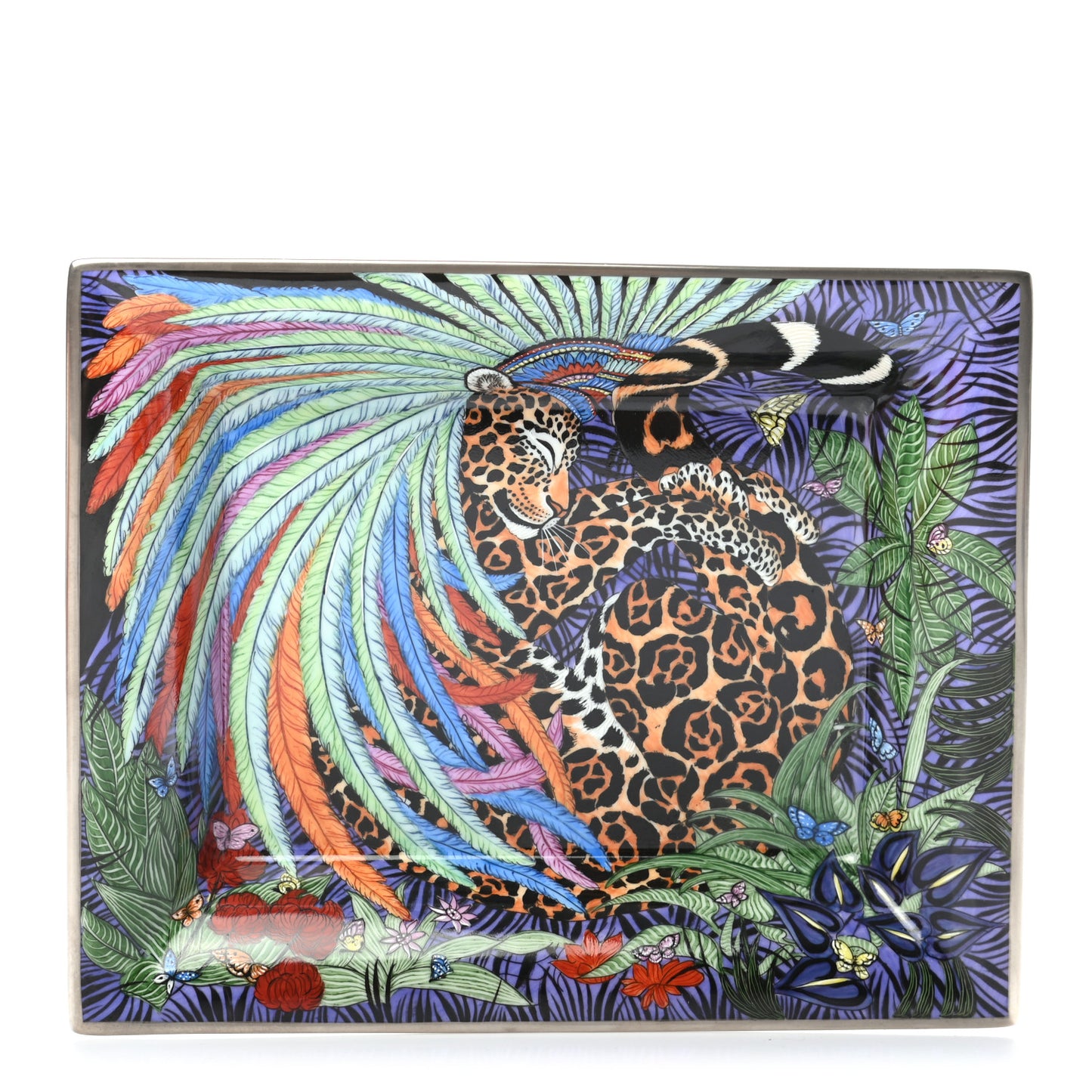 Porcelain Jaguar Quetzal Change Tray Midnight
