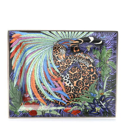 Hermes Porcelain Jaguar Quetzal Change Tray Midnight 1 of 5
