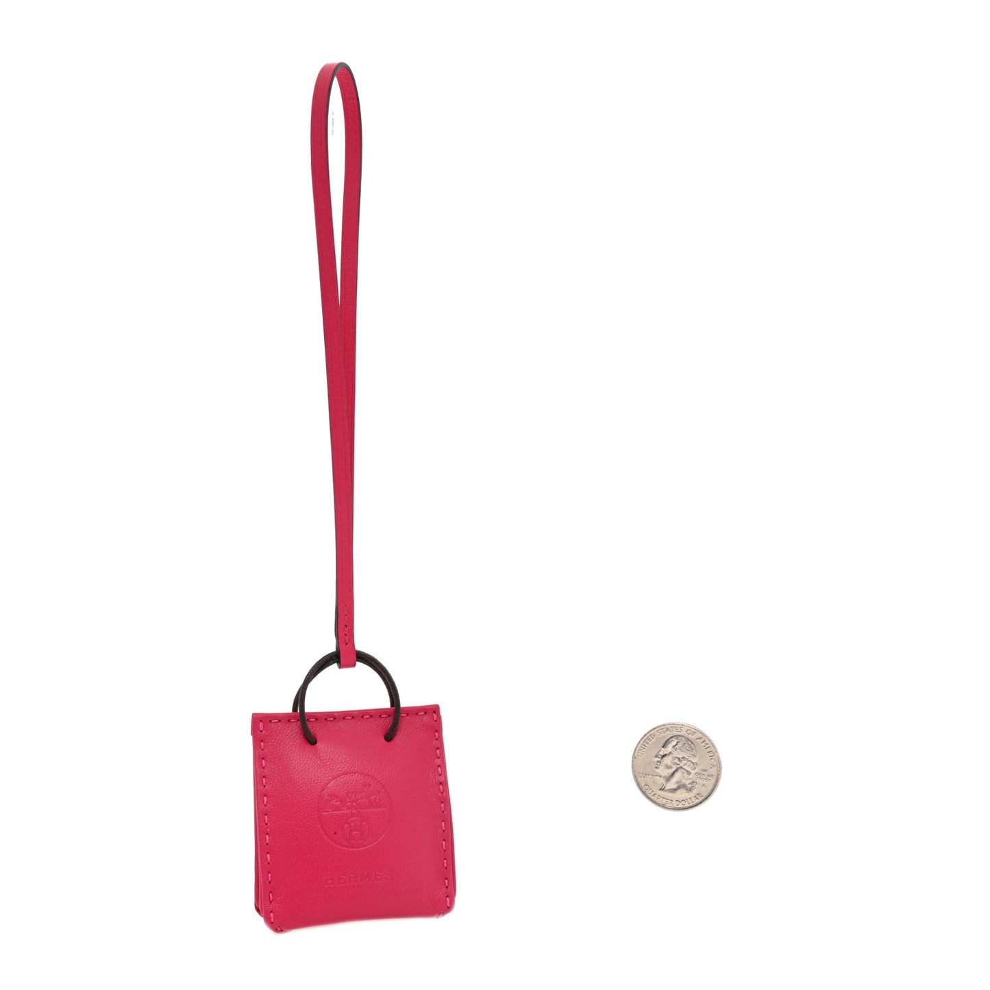 Milo Lambskin Swift Shopping Bag Charm Rose Mexico