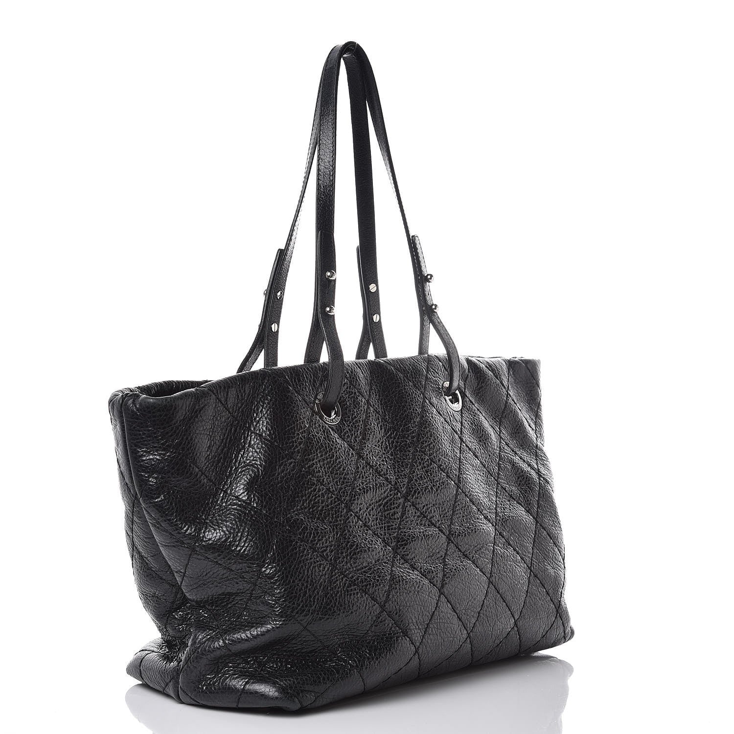 Chanel Glazed Calfskin Large On The Road Tote Black 3 of 15