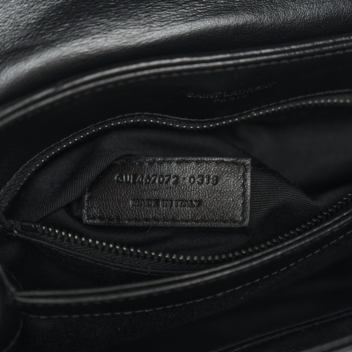 Calfskin Y Quilted Monogram Monochrome Toy Loulou Crossbody Bag Black