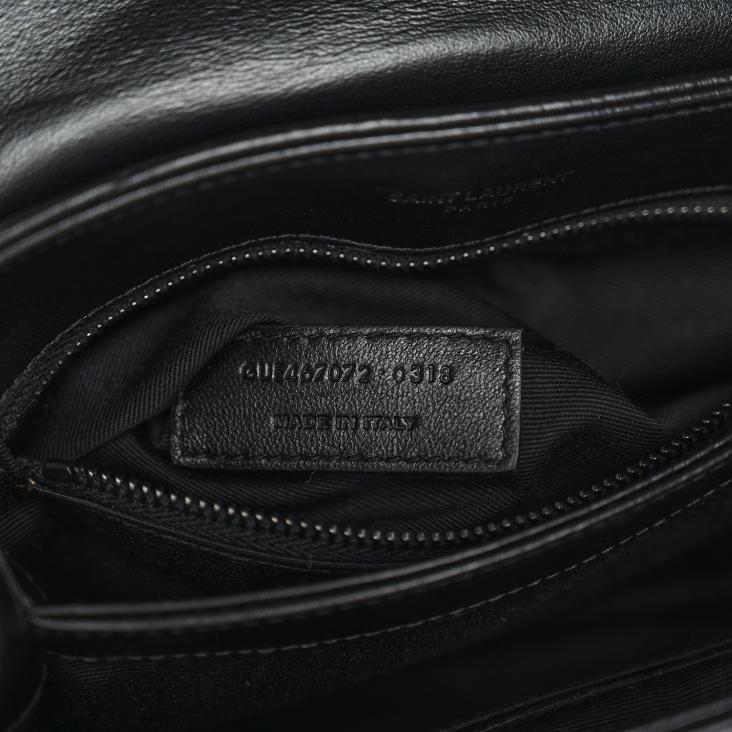 Saint Laurent Calfskin Y Quilted Monogram Monochrome Toy Loulou Crossbody Bag Black 6 of 9