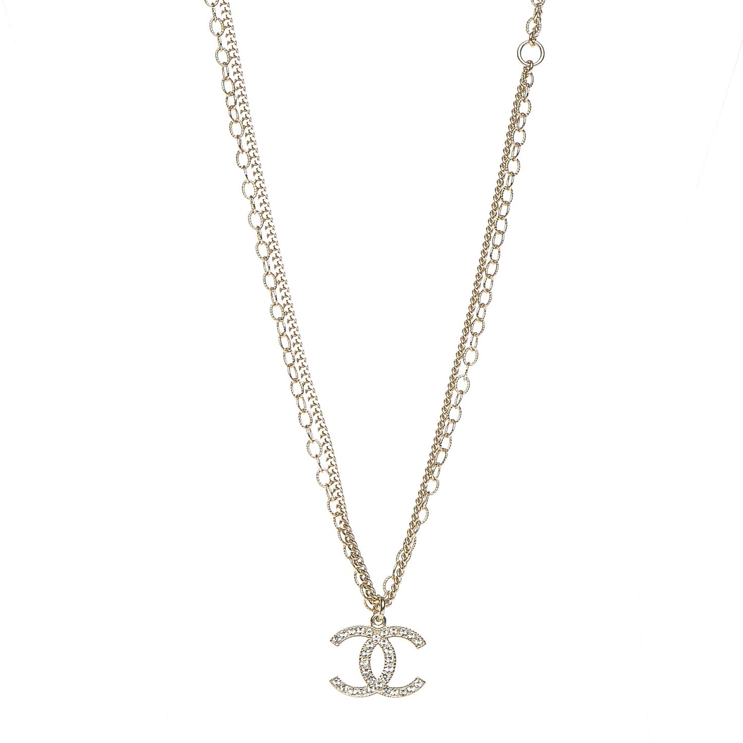 Crystal CC Necklace Gold