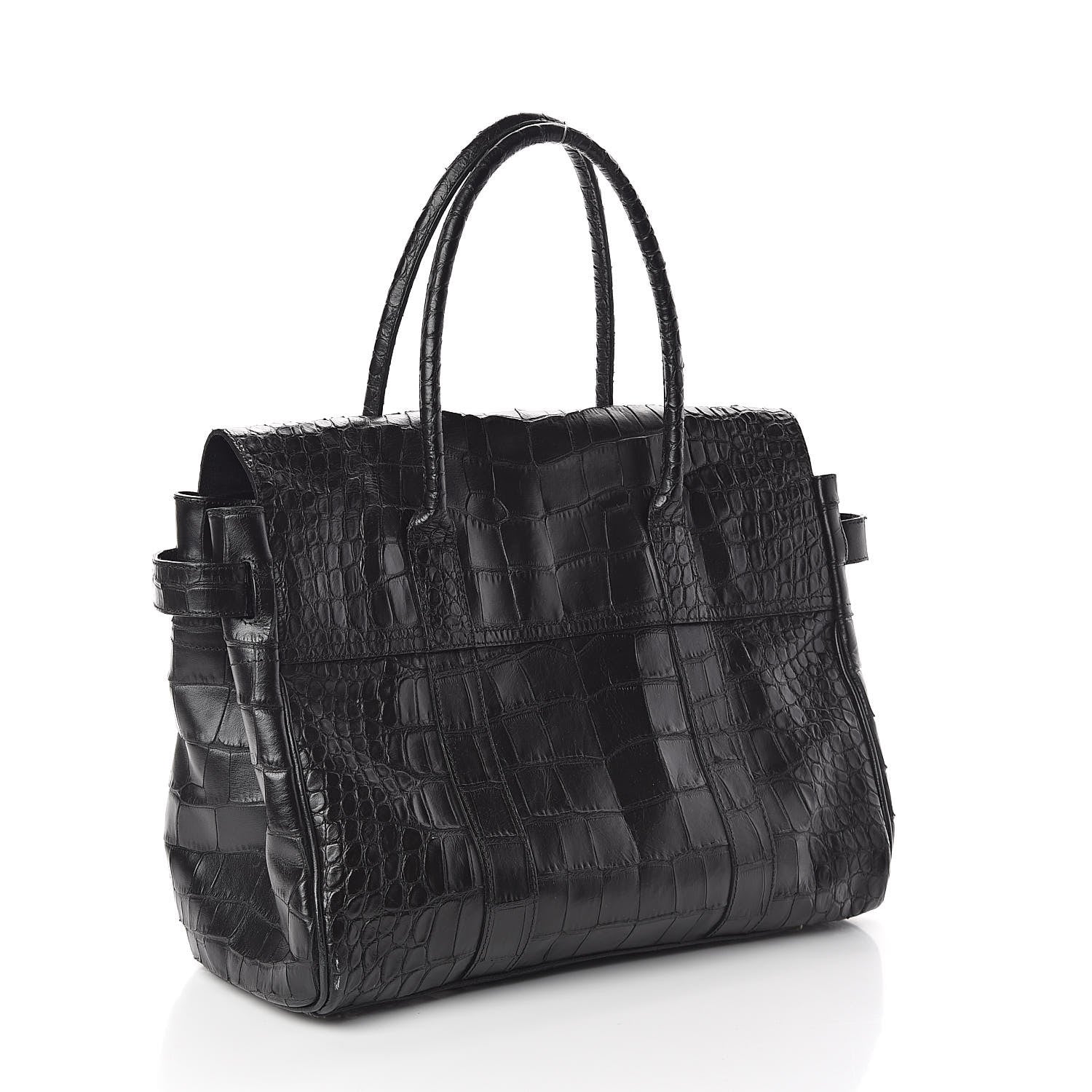 Mulberry Calfskin Crocodile Embossed Bayswater Black 3 of 15