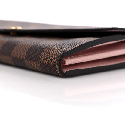Louis Vuitton Damier Ebene Sarah Wallet NM Rose Ballerine 8 of 12