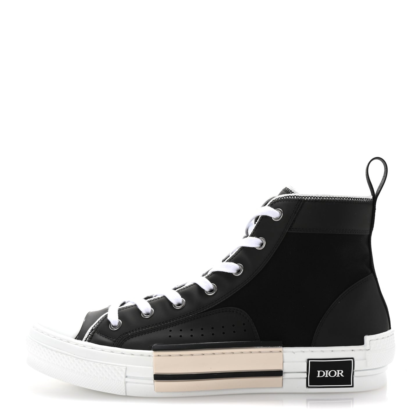 Nylon Calfskin Mens B23 High Top Sneakers 42 Black