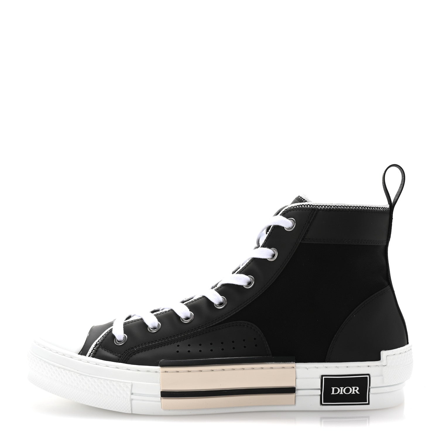 Christian Dior Nylon Calfskin Mens B23 High Top Sneakers 42 Black 1 of 10